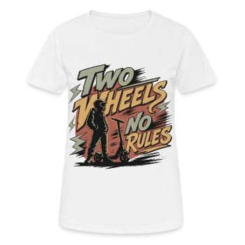 Deux roues Pas de règles | Motocyclistes de scooter - T-shirt respirant Femme - blanc - Devant - AI Model Female 172 dark (172cm)