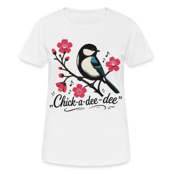 Chick-a-dee-dee-dee with Bird Call - Women's Breathable T-Shirt - white - Front - AI Model Female 172 dark (172cm)