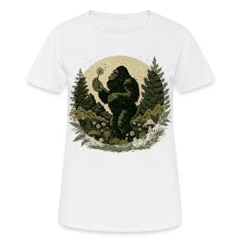 Bigfoot Forest Mushroom Natural Folklore - Women's Breathable T-Shirt - white - Front - AI Model Female 172 dark (172cm)