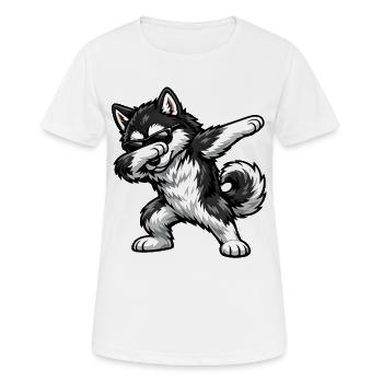 Tapping du Malamute d’Alaska - T-shirt respirant Femme - blanc - Devant - AI Model Female 172 dark (172cm)