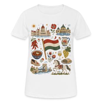 Hungary | Budapest, Puszta & Enjoyment - Women's Breathable T-Shirt - white - Front - AI Model Female 172 dark (172cm)