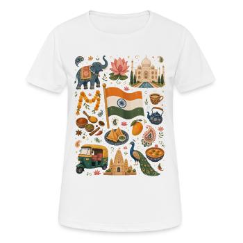 India | Taj Mahal, Spices & Colors - Women's Breathable T-Shirt - white - Front - AI Model Female 172 dark (172cm)