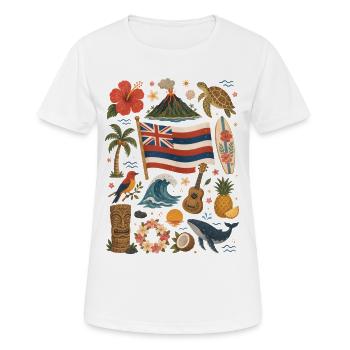 Hawaï | Aloha, surf et bonheur insulaire - T-shirt respirant Femme - blanc - Devant - AI Model Female 172 dark (172cm)