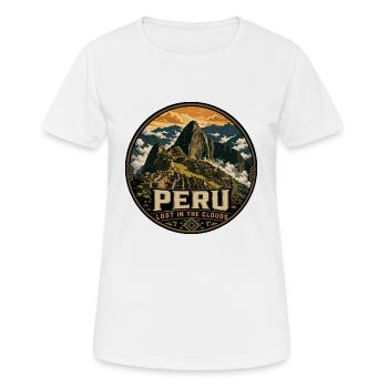 Insigne vintage Peru Lost in the Clouds - T-shirt respirant Femme - blanc - Devant - AI Model Female 172 dark (172cm)