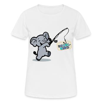 Schulkind Angeln Elefanten - Frauen T-Shirt atmungsaktiv - Weiß - Vorne - AI Model Female 172 dark (172cm)