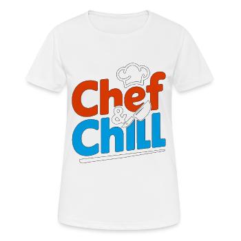 Chef de restaurant & Chef de cuisine relax, Arts culinaires - T-shirt respirant Femme - blanc - Devant - AI Model Female 172 dark (172cm)