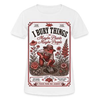 Urban Gardening I Bury Things Maybe Plants - Women's Breathable T-Shirt - white - Front - AI Model Female 172 dark (172cm)