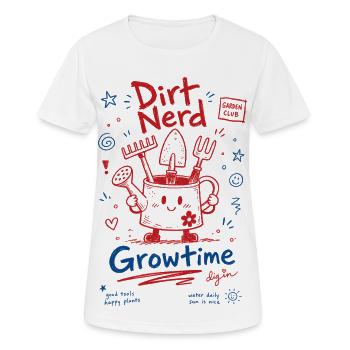 Période de croissance du nerd de la terre en jardinage urbain - T-shirt respirant Femme - blanc - Devant - AI Model Female 172 dark (172cm)