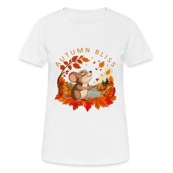 Autumn Mouse in Gold - Women's Breathable T-Shirt - white - Front - AI Model Female 172 dark (172cm)