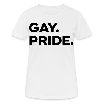 GAY Pride | LGBT | L’amour au lieu de la haine - T-shirt respirant Femme - blanc - Devant - AI Model Female 172 dark (172cm)