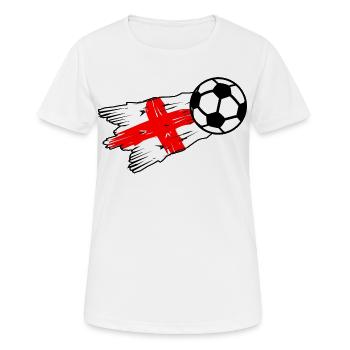 English flag meets football - Women's Breathable T-Shirt - white - Front - AI Model Female 172 dark (172cm)