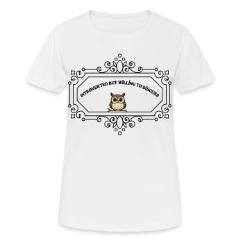 Introverted But Willing To Discuss | Funny Introve - Women's Breathable T-Shirt - white - Front - AI Model Female 172 dark (172cm)