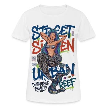 Sirène de rue Sirène urbaine Graffiti Streetwear Art - T-shirt respirant Femme - blanc - Devant - AI Model Female 172 dark (172cm)