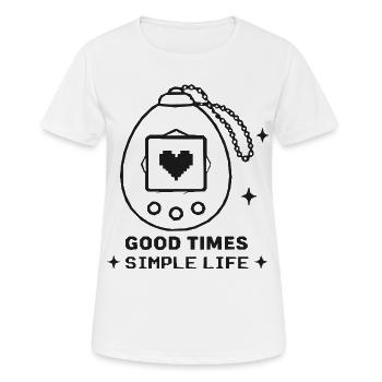 Retro Pocket Device Heart – Good Times - Women's Breathable T-Shirt - white - Front - AI Model Female 172 dark (172cm)