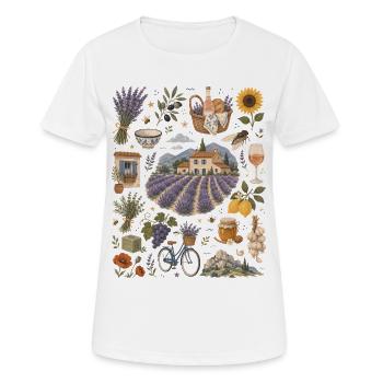 Provence | Lavande, indulgence et le Sud de la France - T-shirt respirant Femme - blanc - Devant - AI Model Female 172 dark (172cm)