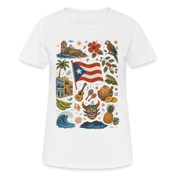 Porto Rico | Caraïbes, musique et sentiment insulaire - T-shirt respirant Femme - blanc - Devant - AI Model Female 172 dark (172cm)