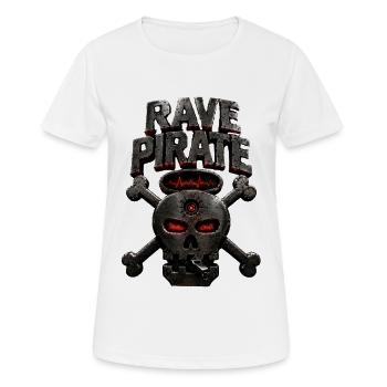 Crâne de Pirate Rave - T-shirt respirant Femme - blanc - Devant - AI Model Female 172 dark (172cm)