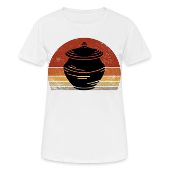 Céramique Rétro Vintage Artisan - T-shirt respirant Femme - blanc - Devant - AI Model Female 172 dark (172cm)