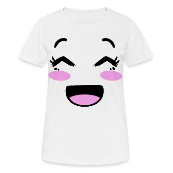 Cute face in kawaii style - Women's Breathable T-Shirt - white - Front - AI Model Female 172 dark (172cm)