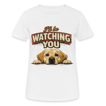 Chemise rétro Labrador - Je te surveillerai - T-shirt respirant Femme - blanc - Devant - AI Model Female 172 dark (172cm)