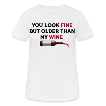 Fine Wine Bottle Art - Women's Breathable T-Shirt - white - Front - AI Model Female 172 dark (172cm)