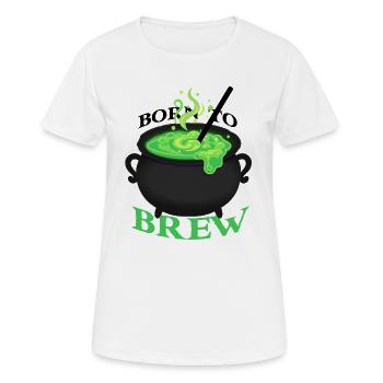 Green Brew Pot Cartoon - Women's Breathable T-Shirt - white - Front - AI Model Female 172 dark (172cm)