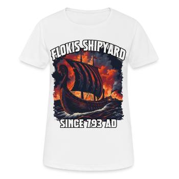 Ciel d’incendie du chantier naval Viking - T-shirt respirant Femme - blanc - Devant - AI Model Female 172 dark (172cm)
