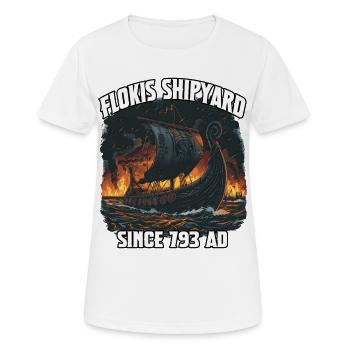 Flokis Shipyard Antique Shipyard 193 AD - Women's Breathable T-Shirt - white - Front - AI Model Female 172 dark (172cm)