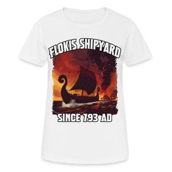Incendie du chantier naval de Floki en 193 après J.-C. - T-shirt respirant Femme - blanc - Devant - AI Model Female 172 dark (172cm)