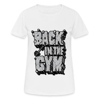 Retour à la salle – Statement Design d’entraînement fitness - T-shirt respirant Femme - blanc - Devant - AI Model Female 172 dark (172cm)