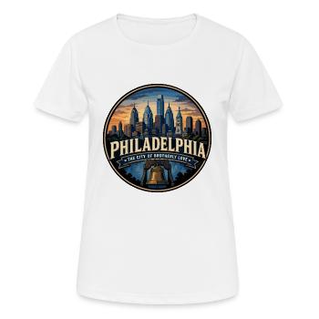 Philadelphia City of Brotherly Love Retro Emblem - Women's Breathable T-Shirt - white - Front - AI Model Female 172 dark (172cm)