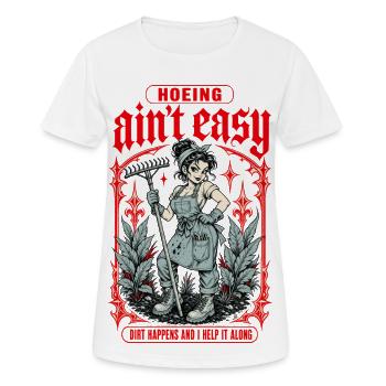 Houer n’est pas facile La terre s’installe Jardiner - T-shirt respirant Femme - blanc - Devant - AI Model Female 172 dark (172cm)