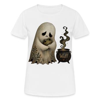 Cute Ghost Halloween Vintage T-Shirt Motif - Women's Breathable T-Shirt - white - Front - AI Model Female 172 dark (172cm)