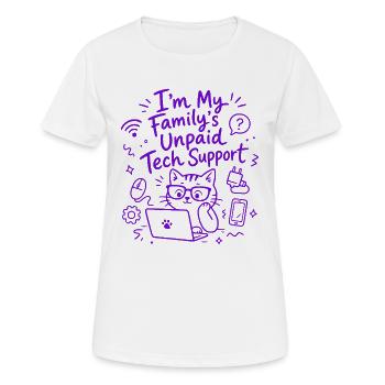 I'm My Family's Unpaid Tech Support - Funny Tech - Women's Breathable T-Shirt - white - Front - AI Model Female 172 dark (172cm)
