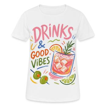 Colorful Cocktail Summer Party Drinks - Women's Breathable T-Shirt - white - Front - AI Model Female 172 dark (172cm)