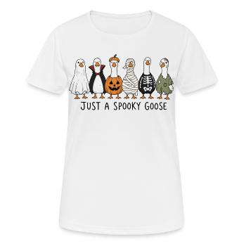 Just a Spooky Goose - Funny Halloween Geese - Women's Breathable T-Shirt - white - Front - AI Model Female 172 dark (172cm)