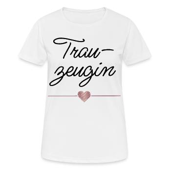 Cadeau de mariage de la demoiselle d’honneur en cœur - T-shirt respirant Femme - blanc - Devant - AI Model Female 172 dark (172cm)