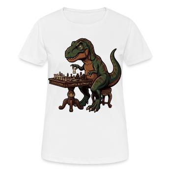 Le T-Rex joue aux échecs - T-shirt respirant Femme - blanc - Devant - AI Model Female 172 dark (172cm)