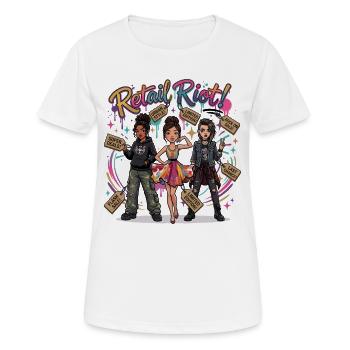 Émeute dans le commerce de détail - T-shirt respirant Femme - blanc - Devant - AI Model Female 172 dark (172cm)
