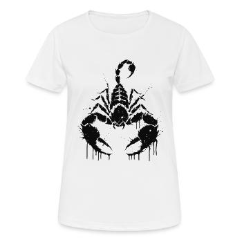 Scorpio Black Ink Silhouette - Women's Breathable T-Shirt - white - Front - AI Model Female 172 dark (172cm)