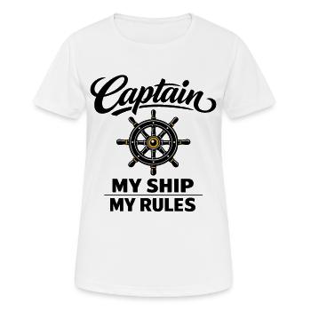 Nautical steering wheel for captains and sailors - Women's Breathable T-Shirt - white - Front - AI Model Female 172 dark (172cm)