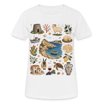 Sardinia | Coast, Nuraghi & Pleasure - Women's Breathable T-Shirt - white - Front - AI Model Female 172 dark (172cm)