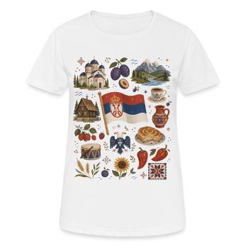 Serbia | Balkans, Tradition & Homeland - Women's Breathable T-Shirt - white - Front - AI Model Female 172 dark (172cm)