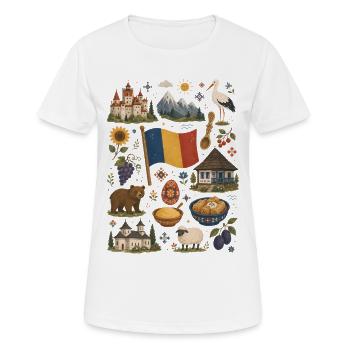 Romania | Carpathians, Culture & Homeland - Women's Breathable T-Shirt - white - Front - AI Model Female 172 dark (172cm)