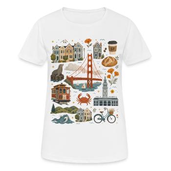 San Francisco | Golden Gate & Coastal Flair - Women's Breathable T-Shirt - white - Front - AI Model Female 172 dark (172cm)