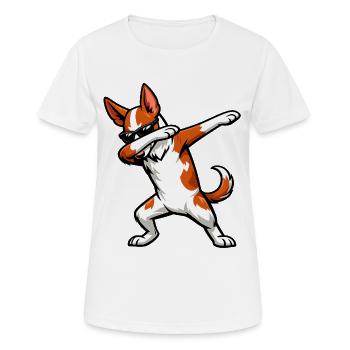 Dabbing Podenco Ibicenco - Women's Breathable T-Shirt - white - Front - AI Model Female 172 dark (172cm)