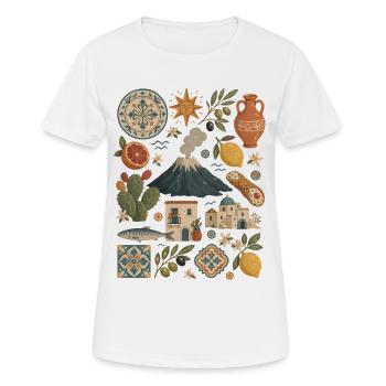 Sicily | Etna, Citrus & Island Delight - Women's Breathable T-Shirt - white - Front - AI Model Female 172 dark (172cm)