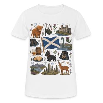Scotland | Highlands, Kilt & Whisky - Women's Breathable T-Shirt - white - Front - AI Model Female 172 dark (172cm)
