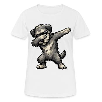 Nettoyage du lévrier irlandais - T-shirt respirant Femme - blanc - Devant - AI Model Female 172 dark (172cm)