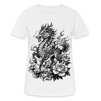 Kirin japonais dans le style de tatouage Irezumi - T-shirt respirant Femme - blanc - Devant - AI Model Female 172 dark (172cm)